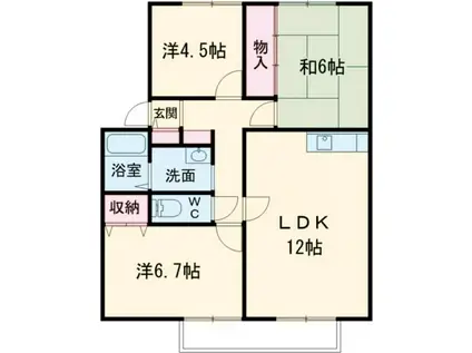 サンプレイスジョウナンE(3LDK/2階)の間取り写真