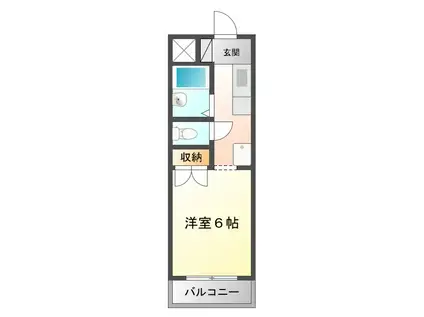 ジョイフル江島(1K/2階)の間取り写真