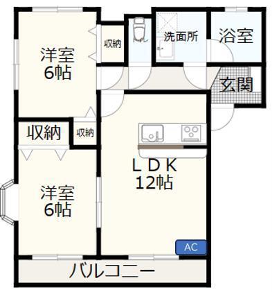 マイホームA(2LDK/1階)の間取り写真