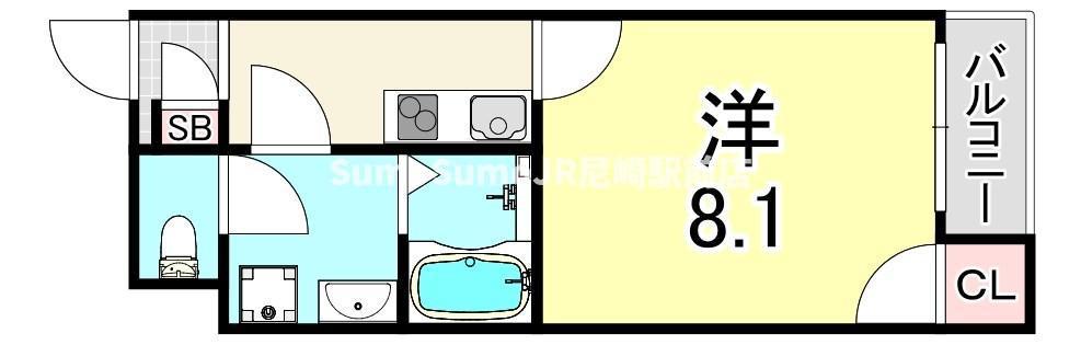 レオネクストトンノ(1K/1階)の間取り写真