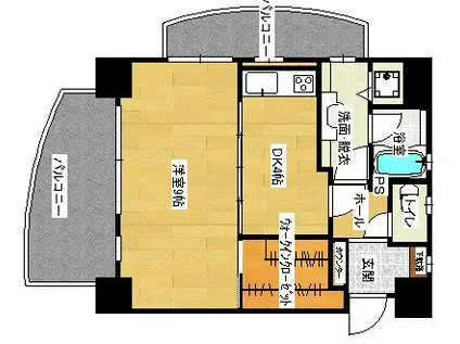 サンクレスト東雲(1K/6階)の間取り写真