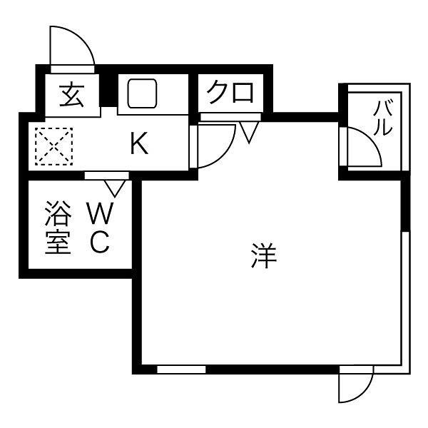 デイズ桜川II(1K/5階)の間取り写真