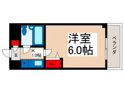 シャトレー舞浜(1K/2階)の間取り写真