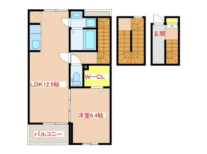 レ・ドゥーズ中郷(1LDK/3階)の間取り写真