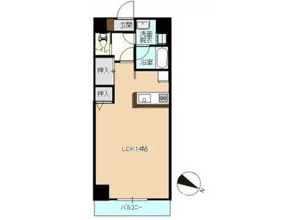 フォーリア24(ワンルーム/1階)の間取り写真