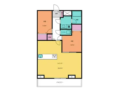 APL IV(2LDK/1階)の間取り写真