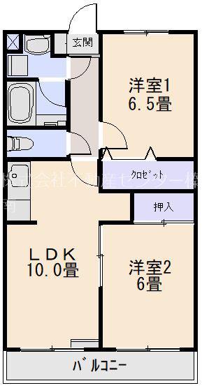 オークII(2LDK/1階)の間取り写真