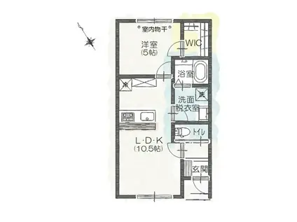 PLUMERIA プルメリア(1LDK/1階)の間取り写真