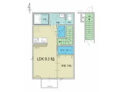 愛友・太子堂(1LDK/2階)の間取り写真