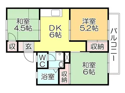 コーポ橋口(3DK/2階)の間取り写真
