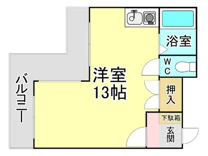 シティハイツ木町(ワンルーム/4階)の間取り写真