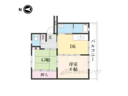 ビレッジハウス大淀(2DK/5階)の間取り写真