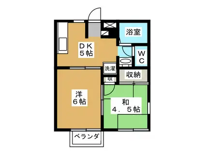 フジミグリーンホーム(2DK/2階)の間取り写真