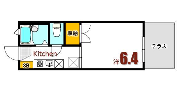 アブニール洋光台B棟(1K/1階)の間取り写真