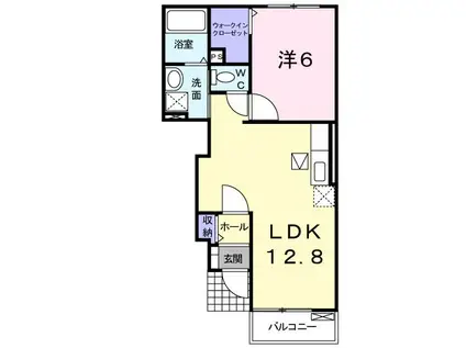 フォルストI(1LDK/1階)の間取り写真