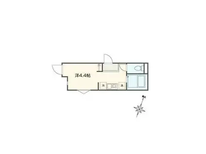 MELDIA祐天寺(ワンルーム/1階)の間取り写真