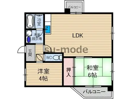 コンプリーションI(2LDK/2階)の間取り写真