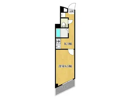 八乙女深松マンション(1K/3階)の間取り写真