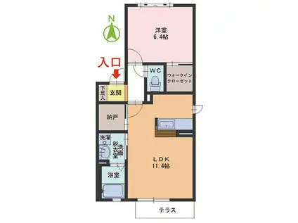 WING230(1LDK/1階)の間取り写真