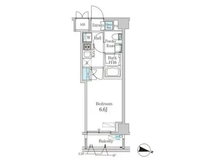 スタイリオ渋谷南平台(1K/4階)の間取り写真