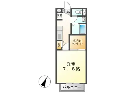 シャンベール森川A(1K/2階)の間取り写真