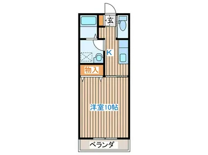 ブランドールTAGO(1K/1階)の間取り写真