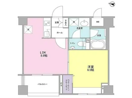 ソアラノーム北浦和(1LDK/2階)の間取り写真