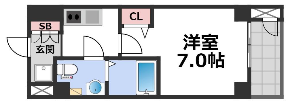ワールドアイ大阪城イーストアドバンス(1K/4階)の間取り写真
