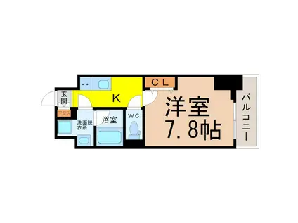 ウエストIN上前津(1K/8階)の間取り写真