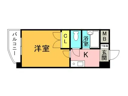 ナカシマビル(1K/6階)の間取り写真