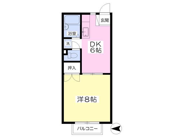 パーソナルハイツ(1DK/2階)の間取り写真