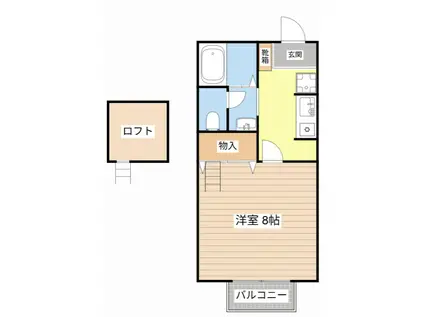 ボナール・ヴィーブルII(1K/2階)の間取り写真