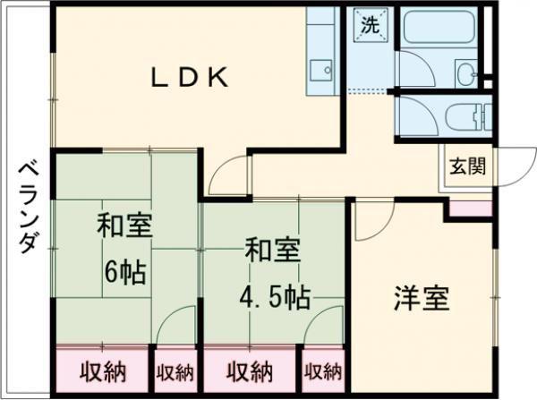 リビース音(3LDK/3階)の間取り写真