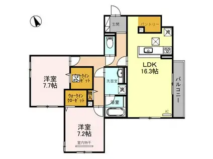 ベル・フィオーレ(2LDK/1階)の間取り写真