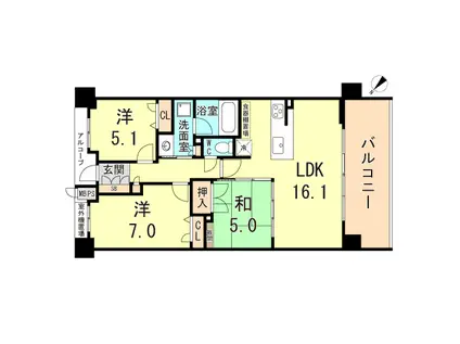 ワコーレ伊丹安堂寺レジデンス(3LDK/6階)の間取り写真
