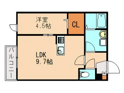 物件名募集アパート(1LDK/1階)の間取り写真