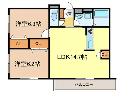MTスクエア(2LDK/3階)の間取り写真