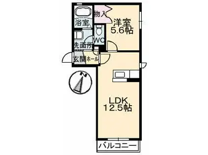 エトール(1LDK/2階)の間取り写真