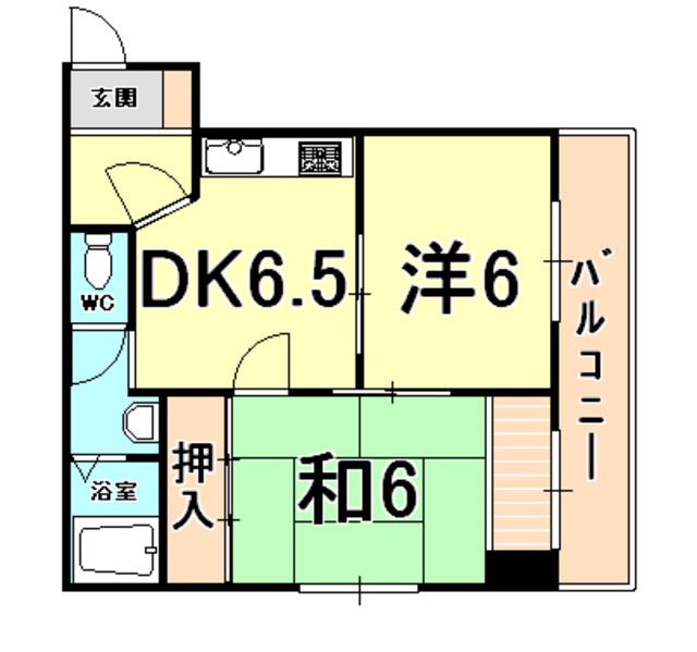 江上イエム(2DK/3階)の間取り写真