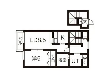 ジャンティ泉(1LDK/2階)の間取り写真