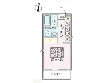 バーンフリート横浜七番館(ワンルーム/3階)の間取り写真