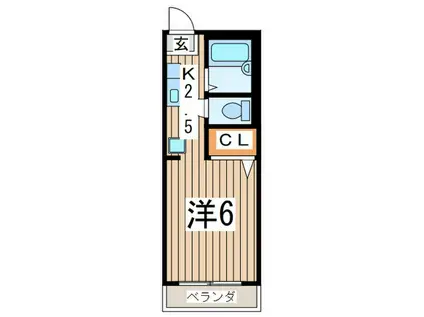 ピア伊藤(1K/2階)の間取り写真