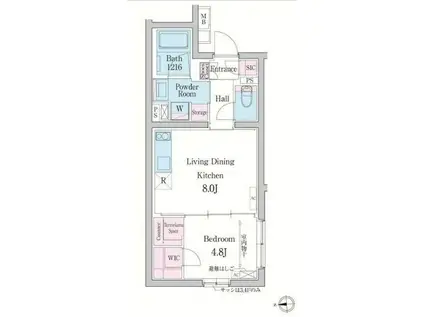 デュオメゾン渋谷(1LDK/3階)の間取り写真