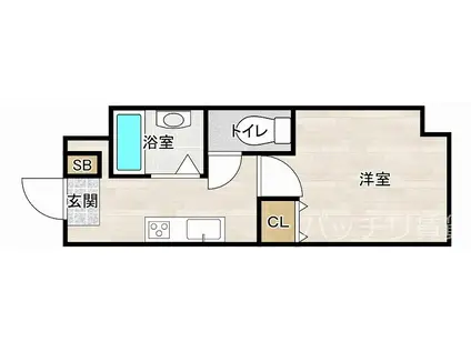 モアフィールド箱崎II(1K/10階)の間取り写真