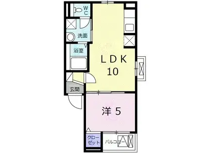 プリマヴェリーナ(1LDK/4階)の間取り写真