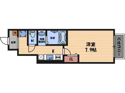 ヴェルデュ―ルTOMATSU(1K/1階)の間取り写真