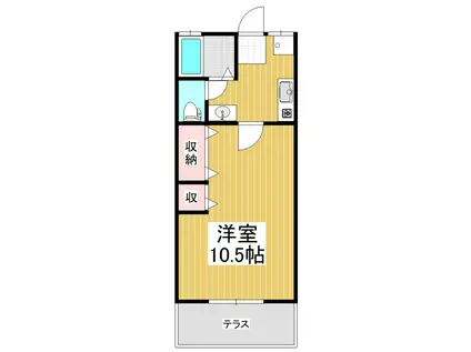 尾島ハイツ(1K/1階)の間取り写真