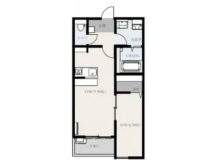 アルバステラ西条(1LDK/2階)の間取り写真