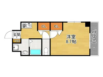 Mプラザ津田駅前十一番館(1K/4階)の間取り写真