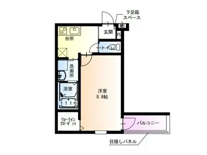 フジパレス新伊丹2番館(1K/1階)の間取り写真